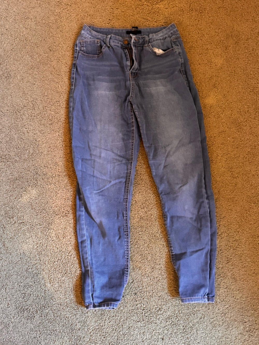Forever 21 Blue Skinny Jeans Stretch Denim Mid Rise